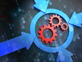 Gear Icon Inside the Target - Illustrating Business Concept