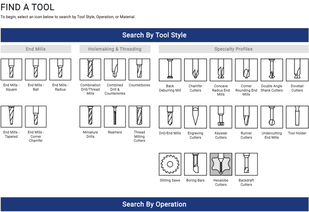 The Find A Tool Homepage