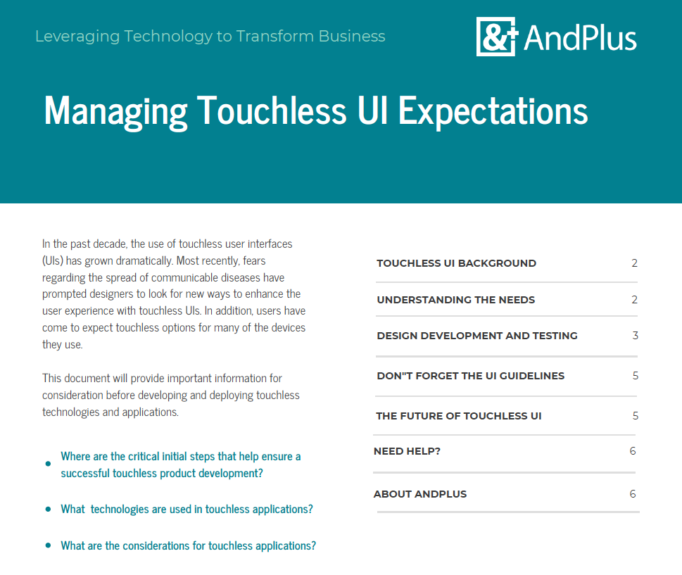 Managing Touchless UI - Cover Image