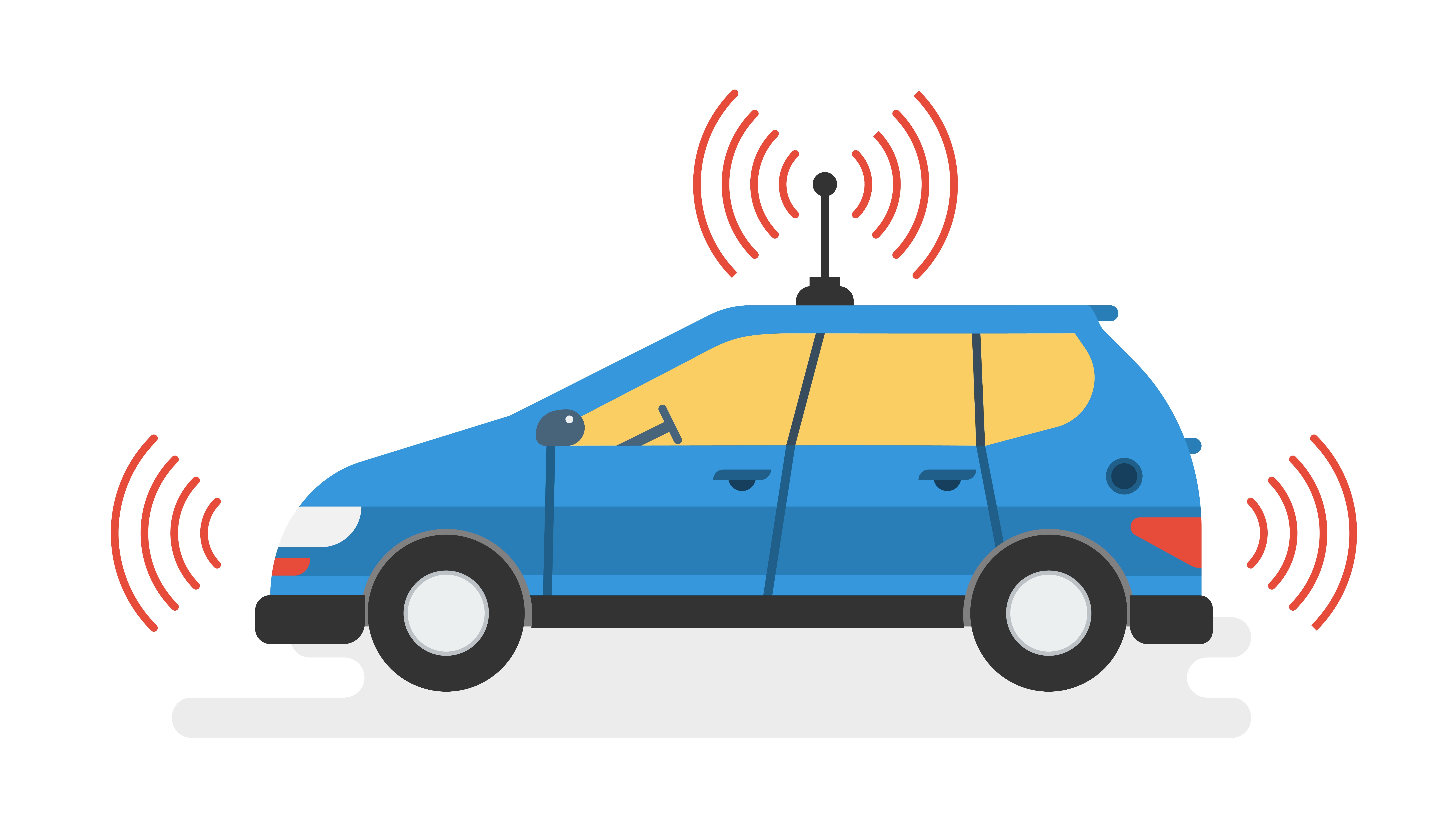 check the post:Self-Driving Cars and Their Effect on Traffic for a description of the image 